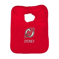 Infant Red New Jersey Devils Personalized Bib