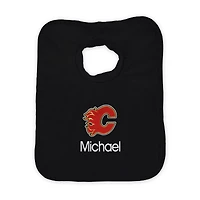 Infant Black Calgary Flames Personalized Bib