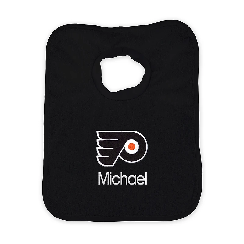 Infant Black Philadelphia Flyers Personalized Bib