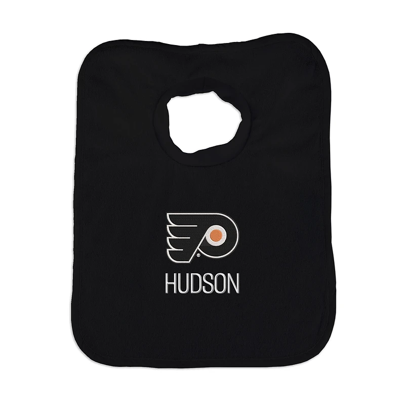 Infant Black Philadelphia Flyers Personalized Bib