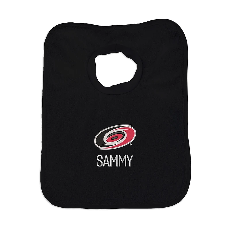 Infant Black Carolina Hurricanes Personalized Bib