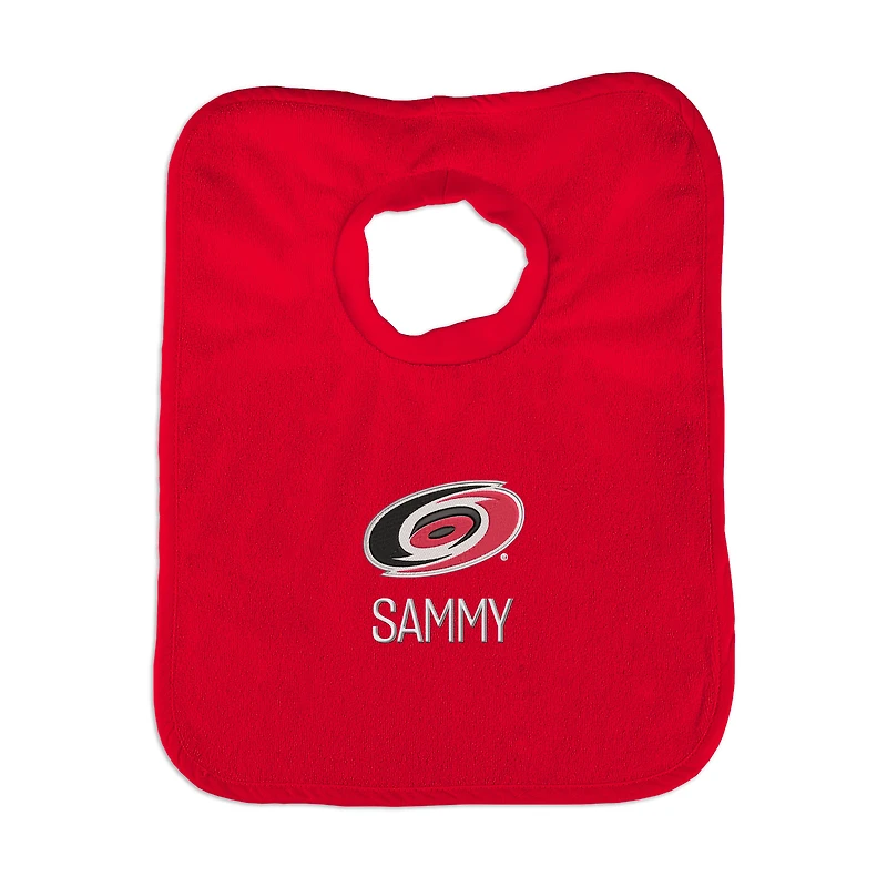 Infant Red Carolina Hurricanes Personalized Bib