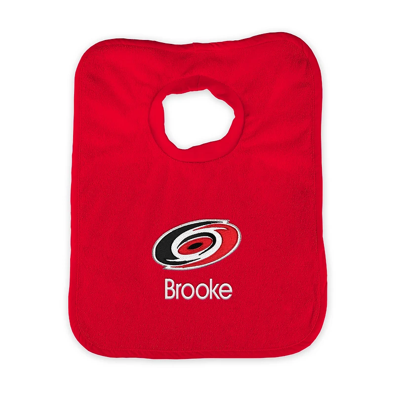 Infant Red Carolina Hurricanes Personalized Bib