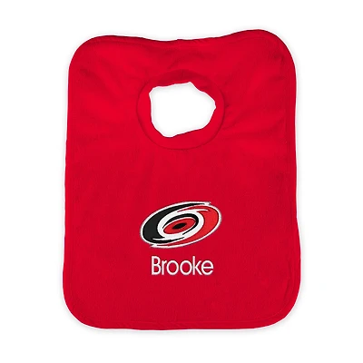 Infant Red Carolina Hurricanes Personalized Bib
