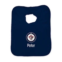 Infant Navy Winnipeg Jets Personalized Bib