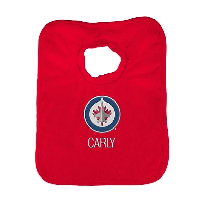 Infant Red Winnipeg Jets Personalized Bib