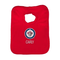 Infant Red Winnipeg Jets Personalized Bib