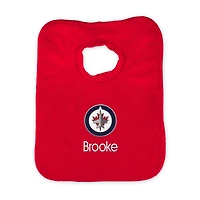 Infant Red Winnipeg Jets Personalized Bib