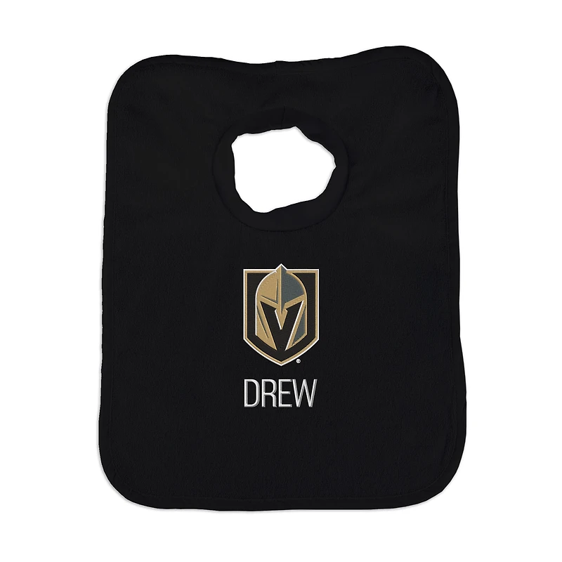 Infant Black Vegas Golden Knights Personalized Bib