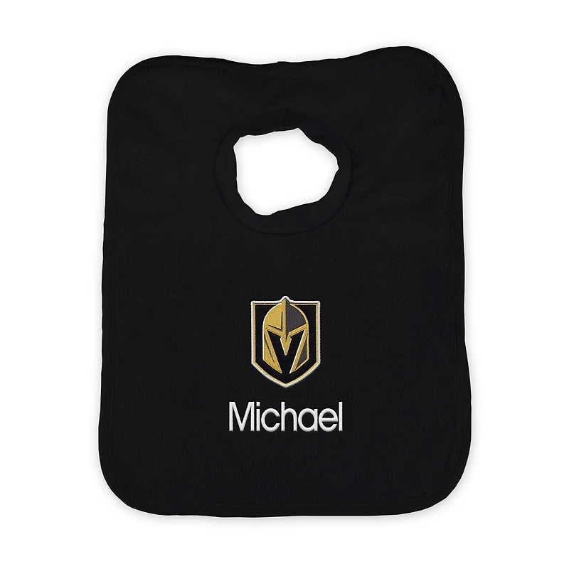 Infant Black Vegas Golden Knights Personalized Bib