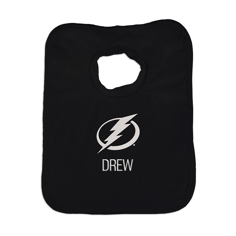 Infant Black Tampa Bay Lightning Personalized Bib