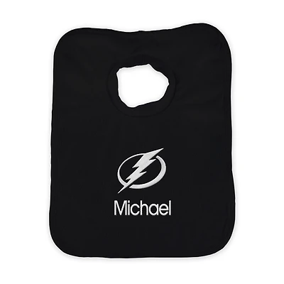 Infant Black Tampa Bay Lightning Personalized Bib
