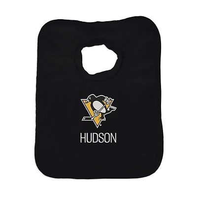 Infant Black Pittsburgh Penguins Personalized Bib