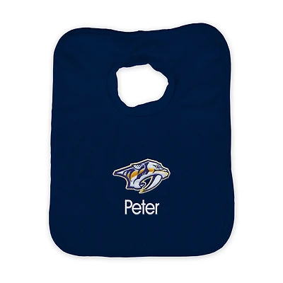 Infant Navy Nashville Predators Personalized Bib