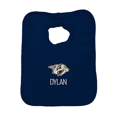 Infant Navy Nashville Predators Personalized Bib