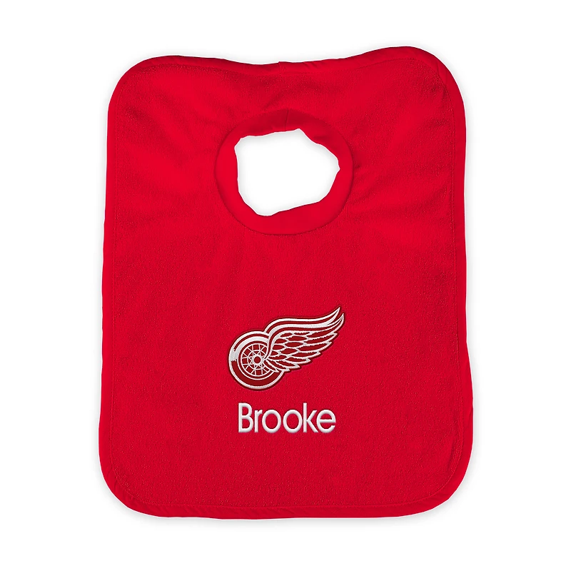 Infant Red Detroit Red Wings Personalized Bib