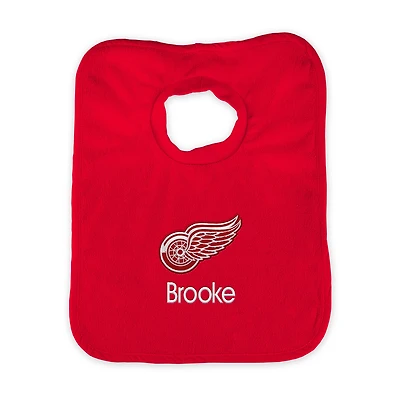 Infant Red Detroit Red Wings Personalized Bib