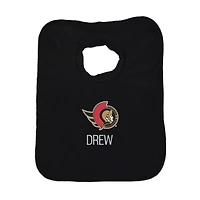 Infant Black Ottawa Senators Personalized Bib