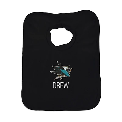 Infant Black San Jose Sharks Personalized Bib