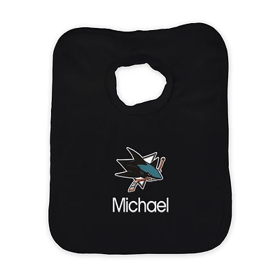 Infant Black San Jose Sharks Personalized Bib