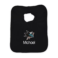 Infant Black San Jose Sharks Personalized Bib