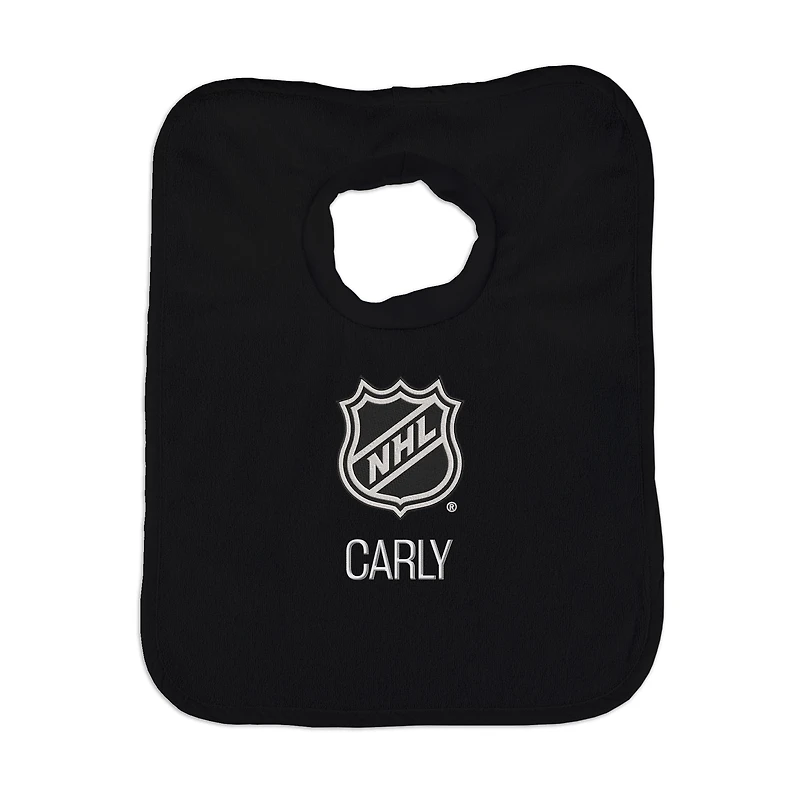 Infant Black NHL Personalized Bib
