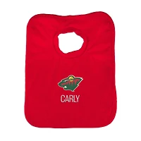 Infant Red Minnesota Wild Personalized Bib