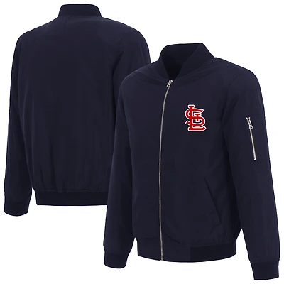 Men's JH Design Navy St. Louis Cardinals Lightweight Nylon Bomber Jacket