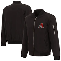 Men's JH Design Black Arizona Diamondbacks Lightweight Nylon Bomber Jacket