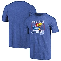 Men's Heathered Royal Kansas Jayhawks Hometown Collection Tri-Blend T-Shirt
