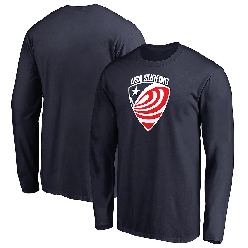 Men's Navy USA Surfing Primary Logo Long Sleeve T-Shirt