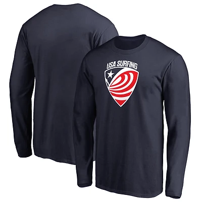 Men's Navy USA Surfing Primary Logo Long Sleeve T-Shirt