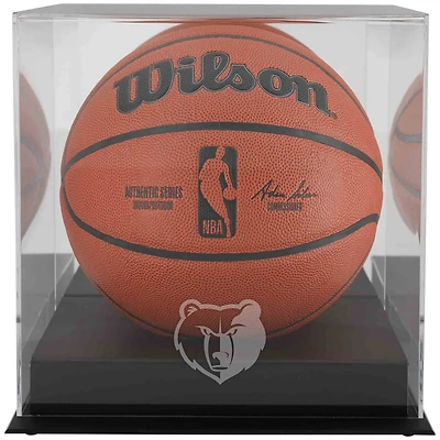 Memphis Grizzlies Black Base Team Logo Basketball Display Case with Mirrored Back