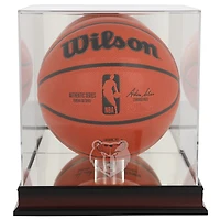 Memphis Grizzlies Mahogany Team Logo Basketball Display Case with Mirrored Back
