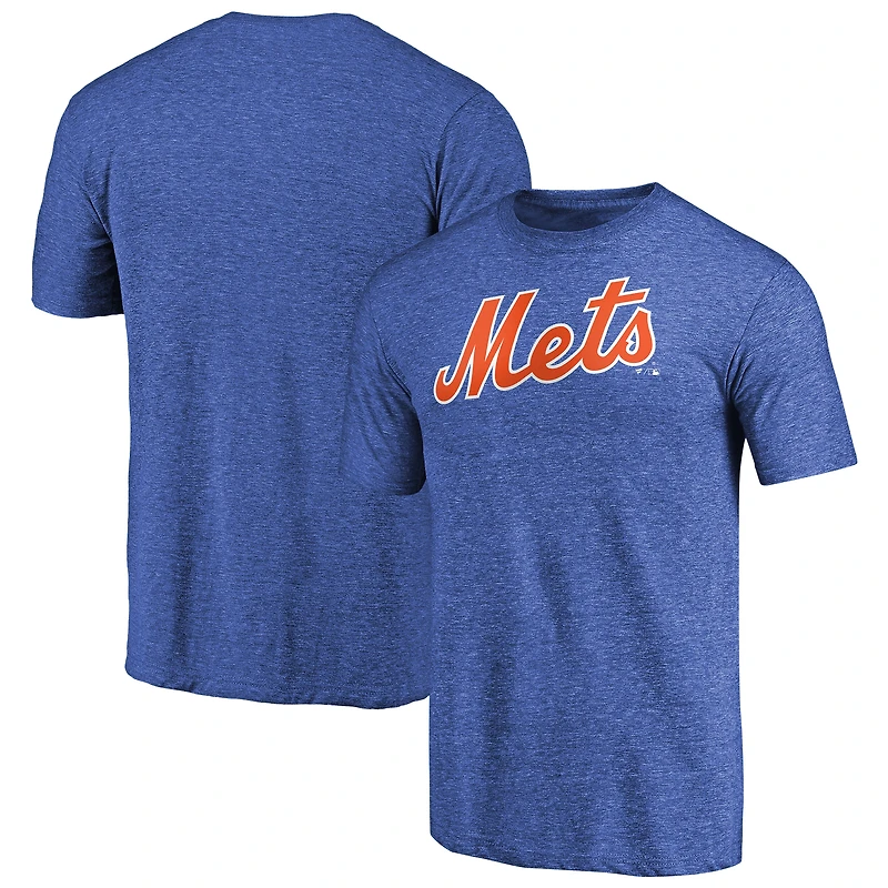 Men's Royal New York Mets Team Wordmark Tri-Blend T-Shirt