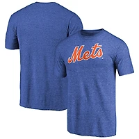 Men's Royal New York Mets Team Wordmark Tri-Blend T-Shirt