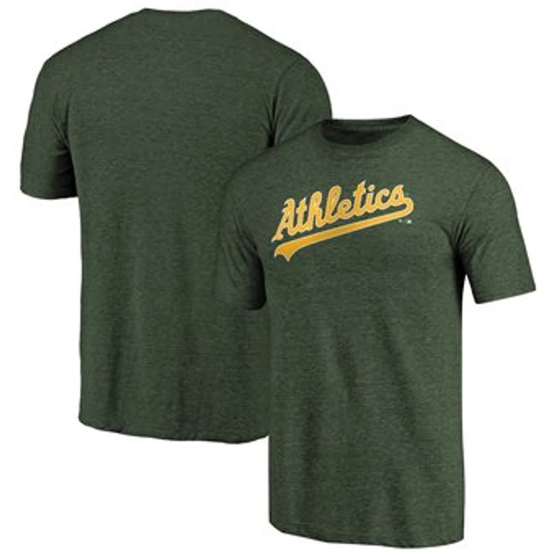 Men's Green Athletics Team Wordmark Tri-Blend T-Shirt