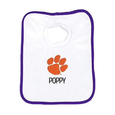 White Chad & Jake Clemson Tigers Personalized Bib