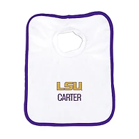 White Chad & Jake LSU Tigers Personalized Bib