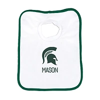 White Chad & Jake Michigan State Spartans Personalized Bib