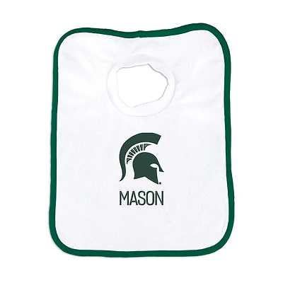 White Chad & Jake Michigan State Spartans Personalized Bib