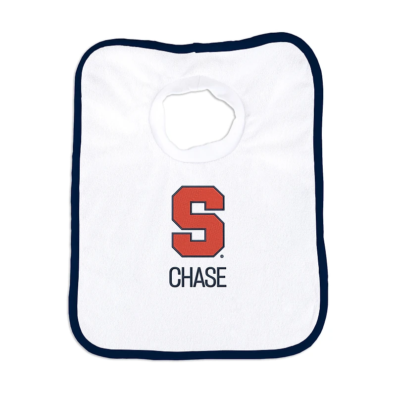 White Chad & Jake Syracuse Orange Team Personalized Bib