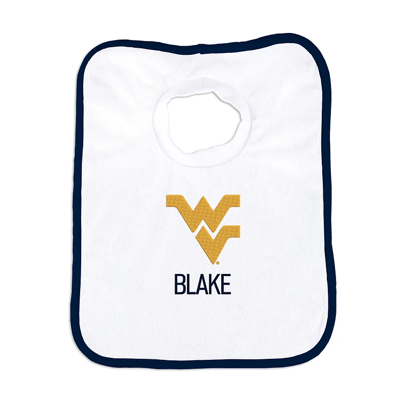 White Chad & Jake West Virginia Mountaineers Personalized Bib