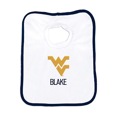 White Chad & Jake West Virginia Mountaineers Personalized Bib