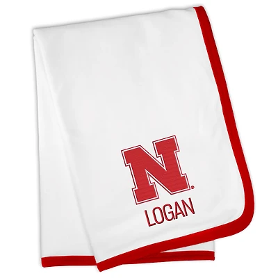 White Chad & Jake Nebraska Huskers Personalized Blanket