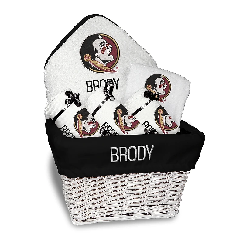 White Chad & Jake Florida State Seminoles Personalized Medium Gift Basket