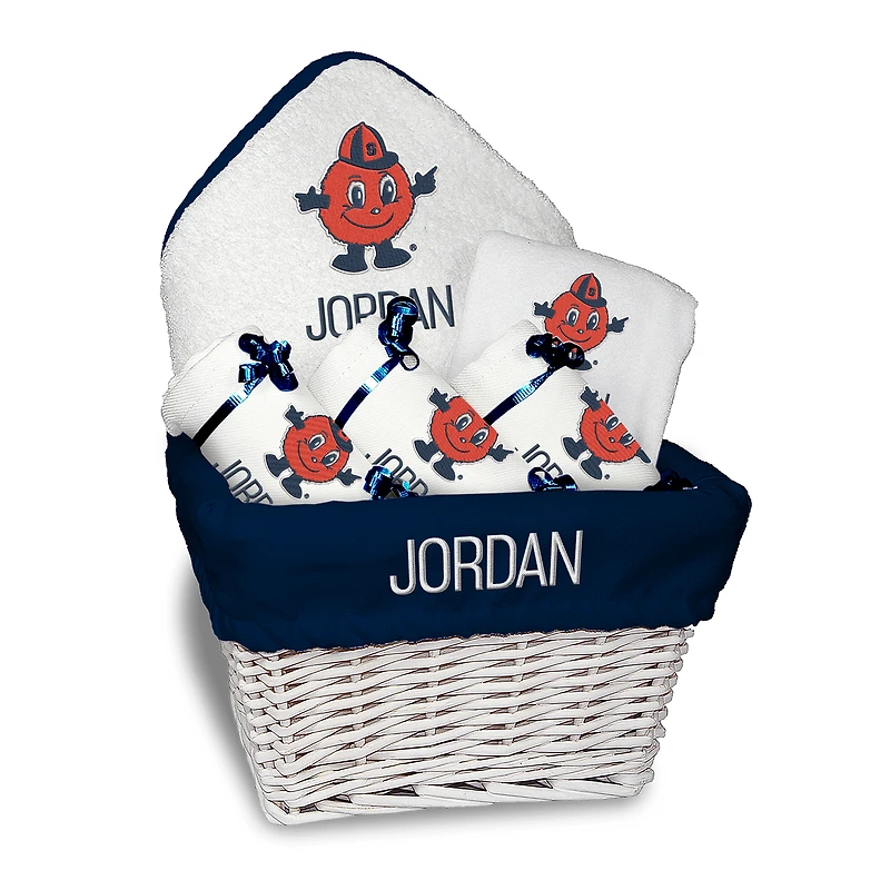 White Chad & Jake Syracuse Orange NCAA Personalized Medium Gift Basket