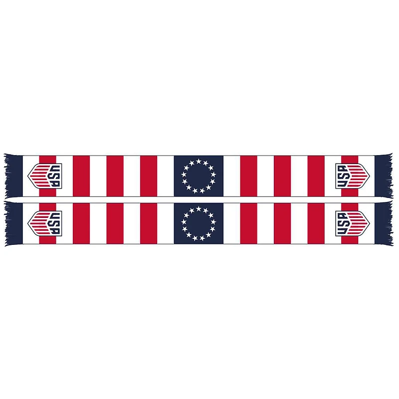 White/Red USMNT Colonial Logo Soccer Scarf