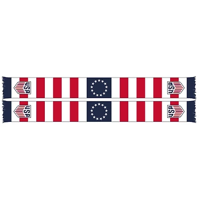 White/Red USMNT Colonial Logo Soccer Scarf