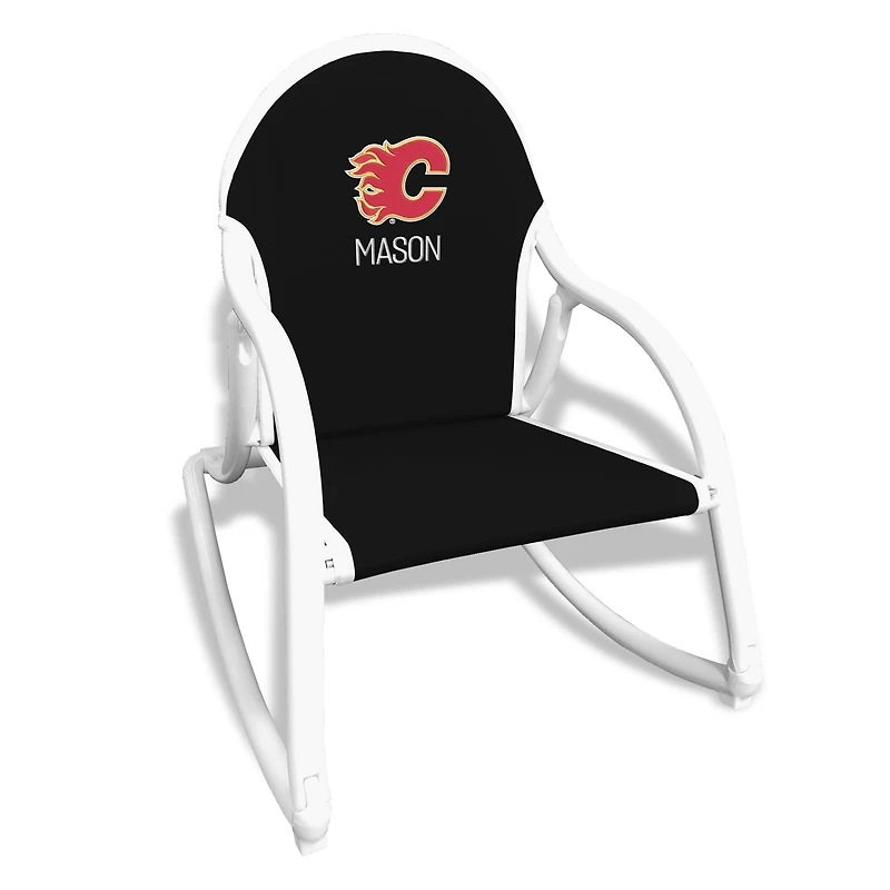 Black Calgary Flames Children's Personalized Rocking Chair